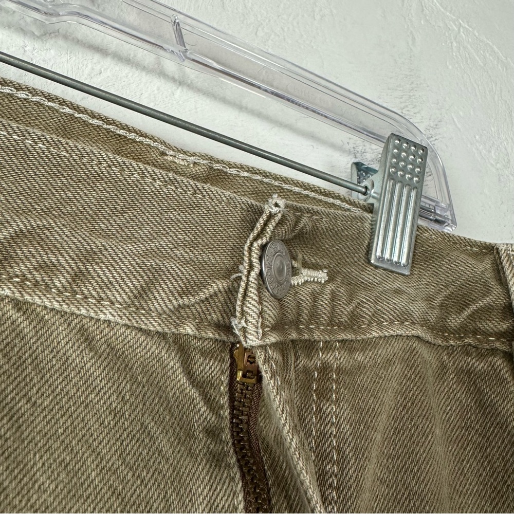Levis Premium Jeans Denim Pants Dad Utility Cargo Carpenter Khaki Brown Cotton - Picture 5 of 11
